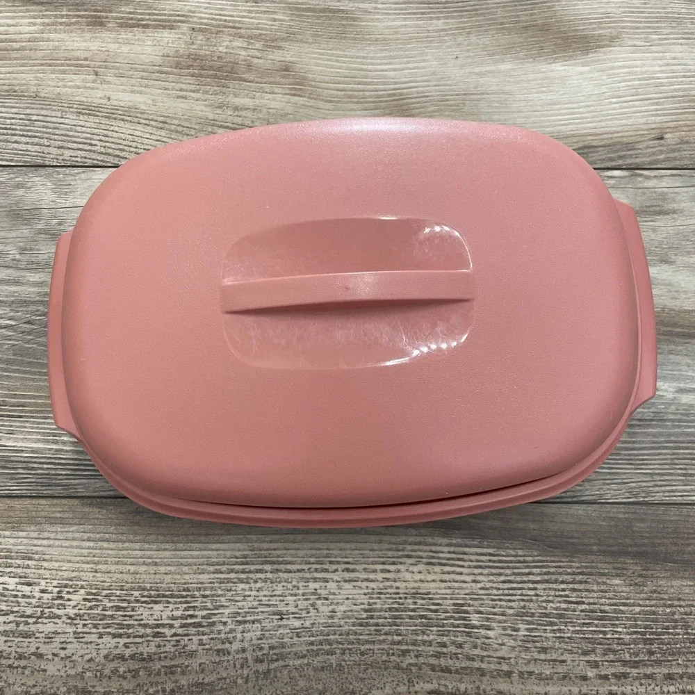 Tupperware Microwave Food Steamer 6 Cups Dusty Rose Pink 3 Piece 1273-6